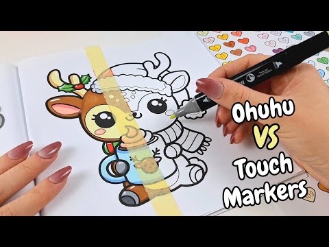 ASMR Coloring Book | Ohuhu VS Touch Markers 