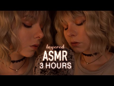 3h layered ASMR | 200% Close Up Clicky Mouth Sounds & Unintelligible Whispering - Fireplace Ambience