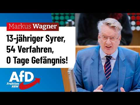 13-jähriger Syrer, 54 Verfahren, 0 Tage Gefängnis! – Markus Wagner (AfD)
