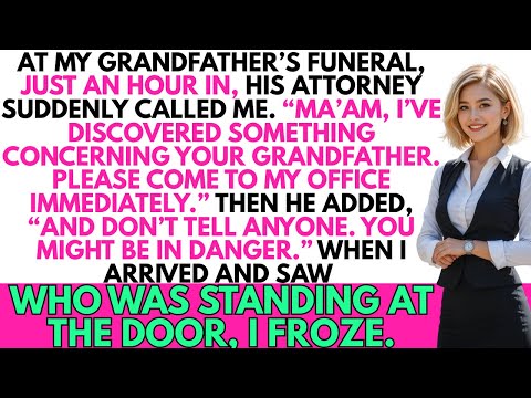 At the funeral, one hour in, a lawyer’s secret call warned me—and the figure at the door froze me.