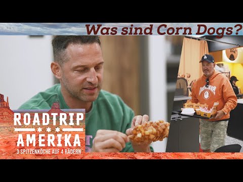 😋 Snack Attack und Tik Tok Hype: Drei Spitzenköche probieren Corn Dogs | Roadtrip Amerika 3