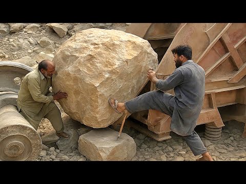 Blood, Sweat & Stone: How Rock Crusher Workers Push Through Everything!!!#dangerous ☠️👹😱☠️