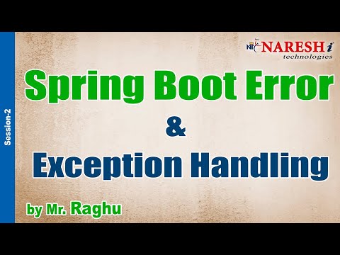 Spring Boot Error & Exception Handling Session- 1 | by Mr. Raghu