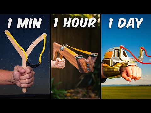 Can I Build A Deadly Slingshot In 1 Min vs 1 Hour vs 1 Day?