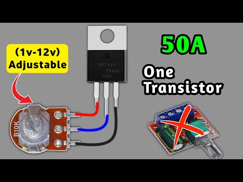 How to make adjustable voltage regulator using iRFZ44N, NO ic, Diy simple voltage controller