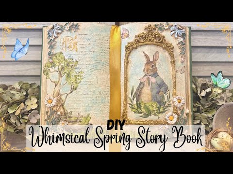 DIY Whimsical Spring Story Book Decor using New Redesign Transfers & Moulds | Thrift Flip