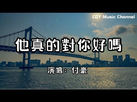 付豪 － 他真的對你好嗎『我的願望是你開心我能陪在你左右』（動態歌詞/Lyrics Video/4k）