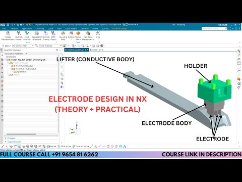 HINDI | 151. Designing An Electrode in NX | Injection Mold Design Course