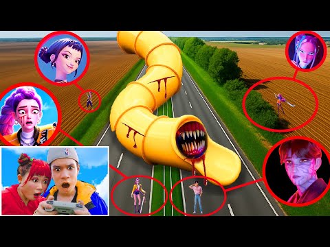 MY DRONE CAUGHT SLIDE EATER EATING the KPOP DEMON HUNTERS at 3AM in REAL LIFE!!