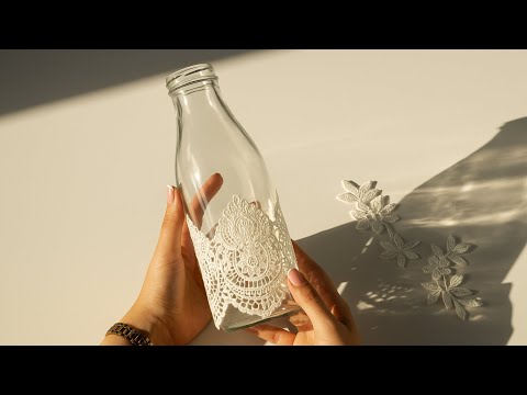 I took a glass bottle and lace, and this is what came out! You will be surprised🥰The Best Of Waste!!