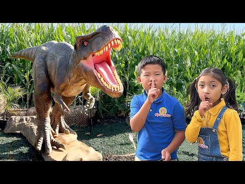 Maddie & Kaden’s Halloween Pumpkin Patch Dino Adventure!