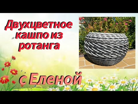 ✨Уложить лозы на дне✨Не хватило длины лоз✨Соединить два цвета в кашпо✨Узор✨РОТАНГ✨МАСТЕР КЛАСС