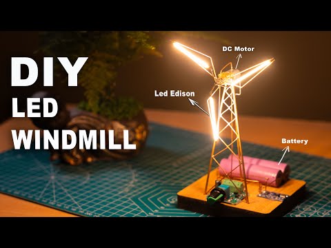 Satisfying DIY LED Windmill That Spins! (Lights Up + Motor Powered)