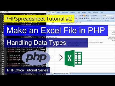 Handling data types in PHPSpreadsheet | Make an Excel File in PHP | PHPSpreadsheet Tutorial #2