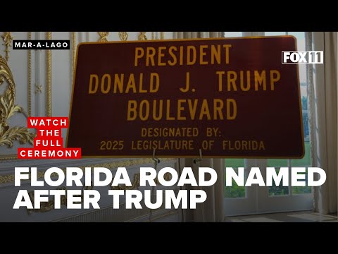 Full dedication ceremony: Stretch of Palm Beach road renamed 'President Donald J. Trump Boulevard'