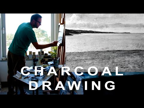 CHARCOAL DRAWING | Mexico Towans, Cornwall
