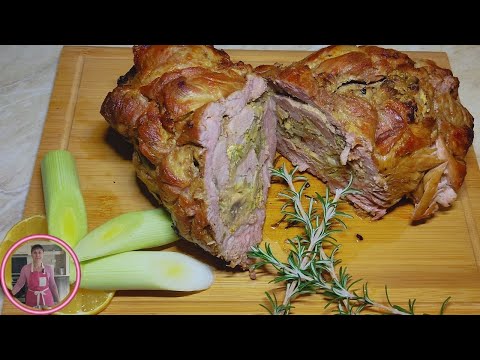 Руло от свински врат с гъби, лук и каперси 👩‍🍳