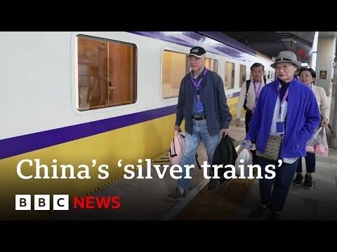 Aboard China’s ‘silver trains’ taking pensioners to tourist spots to offset tariffs | BBC News