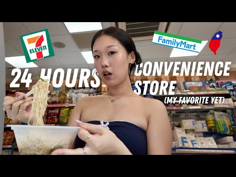 EATING ONLY TAIWAN CONVENIENCE STORE FOOD FOR 24 HOURS! (i got kicked out lol)