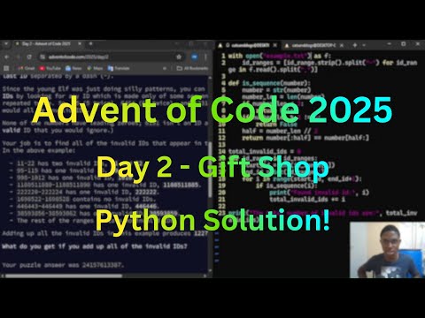 Advent of Code 2025 Day 2 – Gift Shop | Full Python Walkthrough & Solution