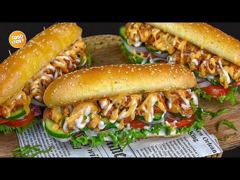 Tandoori Chicken Tikka Subway Sandwich Recipe,Ramzan Recipe,Iftar Recipe by Samina Food Story