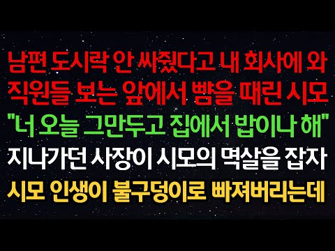 실화사연-남편 도시락 안싸줬다고 회사 직원들 보는 앞에서 뺨을 때린 시모 “너 오늘 그만두고 집에서 밥이나 해” 지나가던 사장이 시모의 멱살을 잡자 시모 인생이 불구덩이로 빠지는데