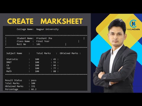 develop marksheet project using python programming |  OOPS | #python #education #college