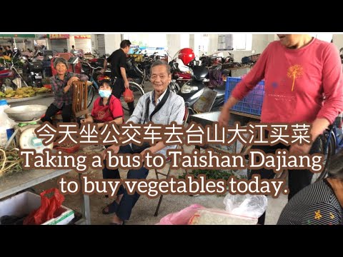 今天坐公交车去台山大江买菜Taking a bus to Taishan Dajiang Town to buy vegetables today探索台山522