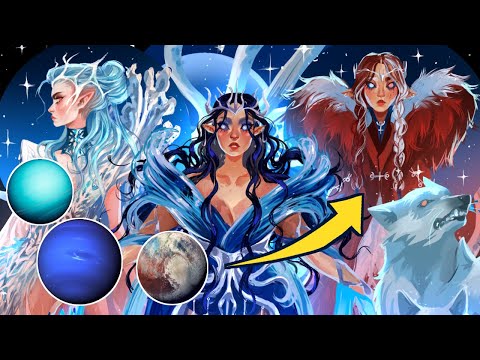 Turning PLANETS into GODDESSES 🌠✨🌌 Uranus, Neptune, Pluto (CHARACTER DESIGN CHALLENGE)