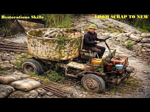 Genius Restoration of a Totally Destroyed Giant Concrete Mixer Truck | Full Rebuild