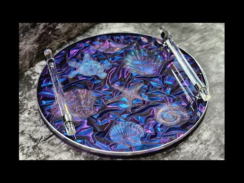 #1518 OMG!!! Amazing Resin Tray Using My Ocean & Crushed Velvet Silicone Inlays
