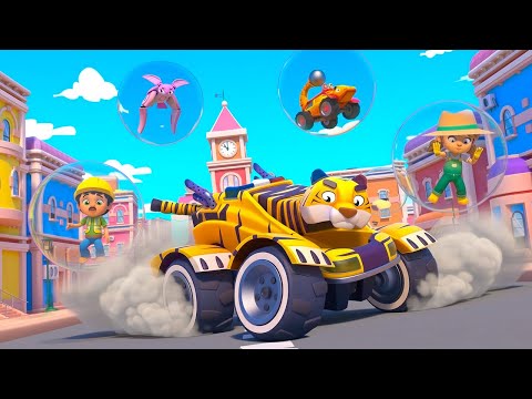 Застряли в ПУЗЫРЯХ! Помоги, ПОЛИЦЕЙСКИЙ АВТОМОБИЛЬ ТИГР! | Отряд машин и грузовиков спасателей