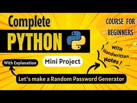 *Let's make a Random Password Generator* | Mini Project | Python Full course for Beginners