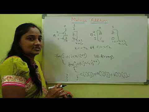 C Language ||Arrays in C ||Part -16: Matrices Addition ||Telugu Scit Tutorial