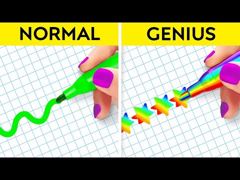 CRAZY SCHOOL HACKS! || Coolest Rainbow Hacks For School Life By 123 GO! Like
