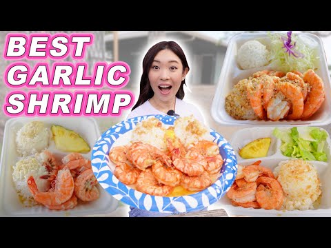 Finding THE BEST GARLIC SHRIMP in Hawaii Food Tour || Butter Garlic, Hot & Spicy, Scampi & more!