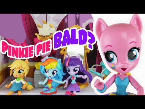 My Little Pony Pinkie Pie Goes Bald?!! "Switch-A-Do Hair Salon with Rarity, Rainbow Dash