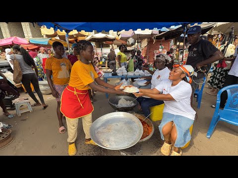 Cooking Delicious Rice and egg/MELON SEED EGUSHI Stew for FREE for PORTER GIRLS/KAYAYO in the MARKET
