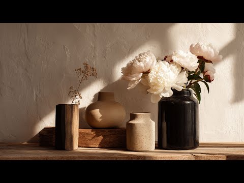 Soft Peonies Still Life | Neutral Floral Art Screensaver for the Frame TV