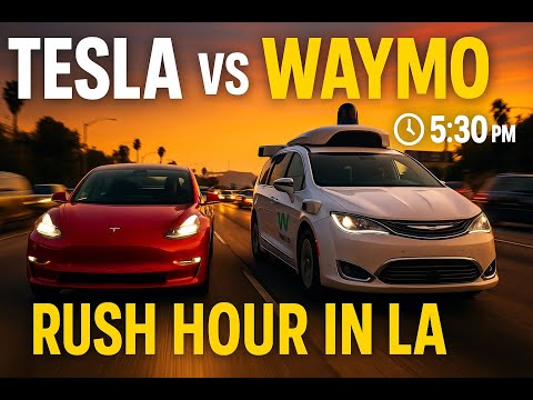 Tesla Races Waymo in Los Angeles at Rush Hour