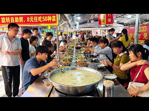 广西“穷人乐”美食，最火爆最便宜的美食小吃，物价超便宜，仿佛回到90年代的物价。2.5元的小笼包，2元一碗的云吞，5元一碗桂林米粉，1.5元一条的卷筒粉，3元一个大肉粽，8元自助粥，15元一碗半只鸡粉