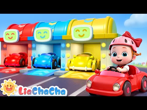 Learn Colors with Race Cars | EP230 | Colors Song | Nursery Rhymes & Kids Songs | LiaChaCha