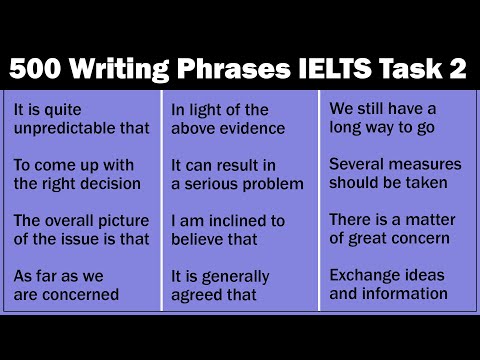 500 Commonly Used Writing Phrases in IELTS Writing Task 2