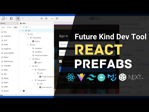 React and Material UI Login Form Using Mightymeld Prefabs | React Future Dev Tool Tutorial