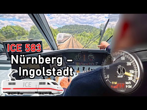 280 km/h from the train driver's perspective! | ICE 583 Nuremberg–Ingolstadt | ICE driver's cab view