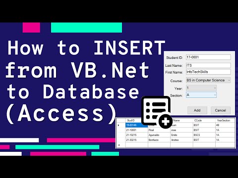 HOW TO INSERT DATA FROM VISUAL BASIC .NET TO DATABASE (MS ACCESS)  | VISUAL BASIC TUTORIAL