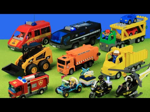 Playmobil, Lego, Bruder, SEK, Müllabfuhr, Bagger, Feuerwehr, Pferdetransport, Schwimmbad für Kinder