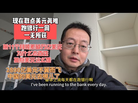 现在取点美元真难 跑银行一周 一无所获|前11个月顺差破万亿美元 为什么老百姓搞点外汇这么难？|2800亿美元不翼而飞 中国的美元都去哪儿了