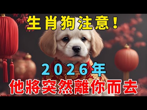 生肖狗注意！2026年他將會離你而去，很突然，讓你意想不到！是誰呢？【禅悟】#生肖 #運勢 #風水 #財運#命理