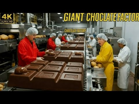 How Chocolate Is Made | Cocoa Beans to Chocolate Bars (4K Factory Process)